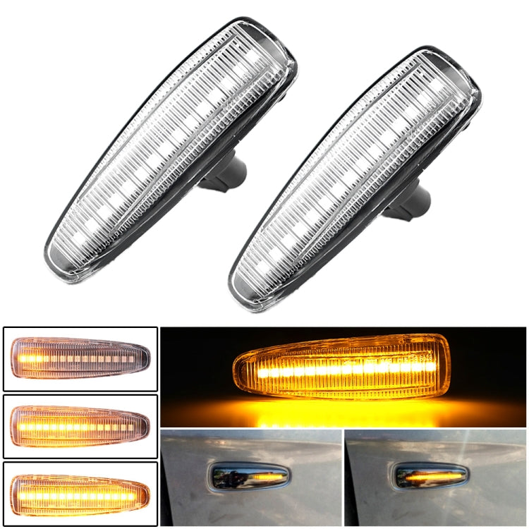 2pcs For Mitsubishi Lancer 2008-2018 Car Dynamic LED Fender Side Light, For Mitsubishi Lancer 2008-2018 (Transparent Black), For Mitsubishi Lancer 2008-2018 (Transparent)