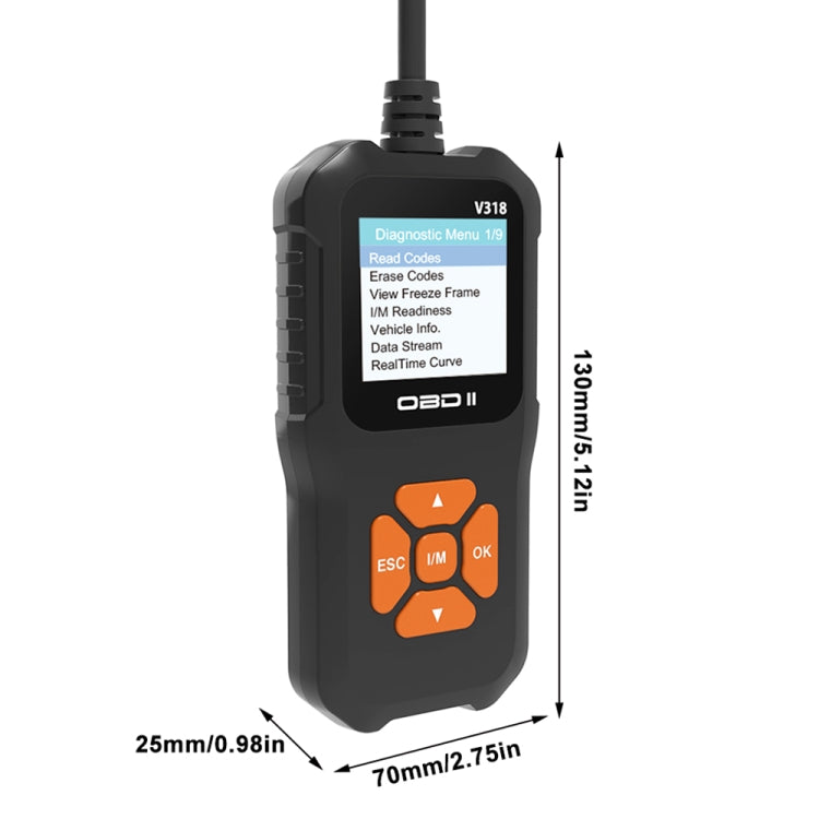 V318 Car OBD2 Color Screen Diagnostic Tool Code Reader, V318