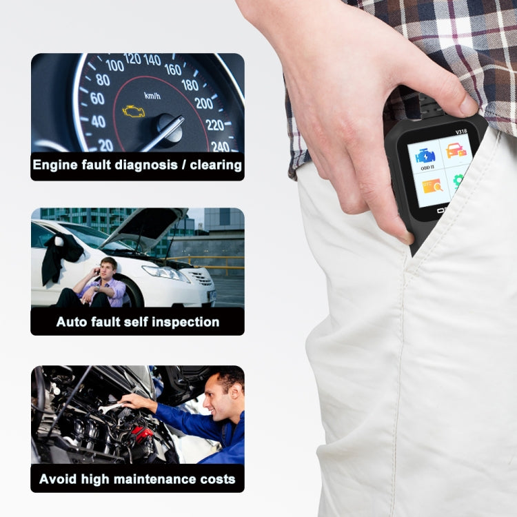 V318 Car OBD2 Color Screen Diagnostic Tool Code Reader, V318