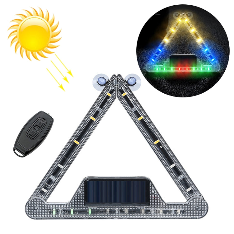 Car Triangular Light Warning Sign Solar Charging Strobe Emergency Ranger Light