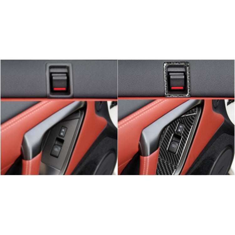 6 PCS Car Carbon Fiber Window Lift Button Door Lock Decorative Sticker for Nissan GTR R35 2008-2016, RightDrive, Window Lift Button Door Lock, Right Drive