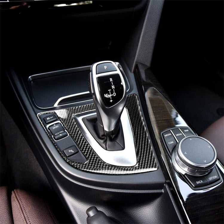 Carbon Fiber Car Gear Panel Decorative Sticker for BMW (F30) 2013-2017 / (F34) 2013-2017, Sutible for Left Driving, Gear Panel