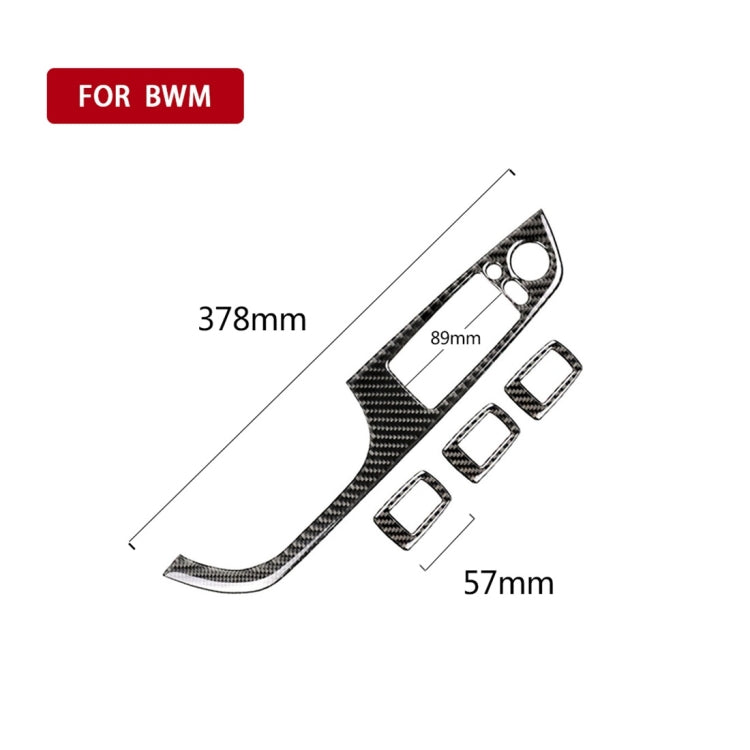 4 PCS Carbon Fiber Car Left Driving Lifting Panel Decorative Sticker with Folding for BMW E90 / 320i / 325i, Diameter: 37.8cm, Diameter: 37.8cm