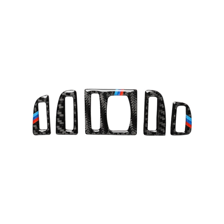 5 PCS Carbon Fiber Car Air Outlet Decorative Sticker for BMW 5 Series F10 2011-2017, Air Outlet(Three Color), Air Outlet