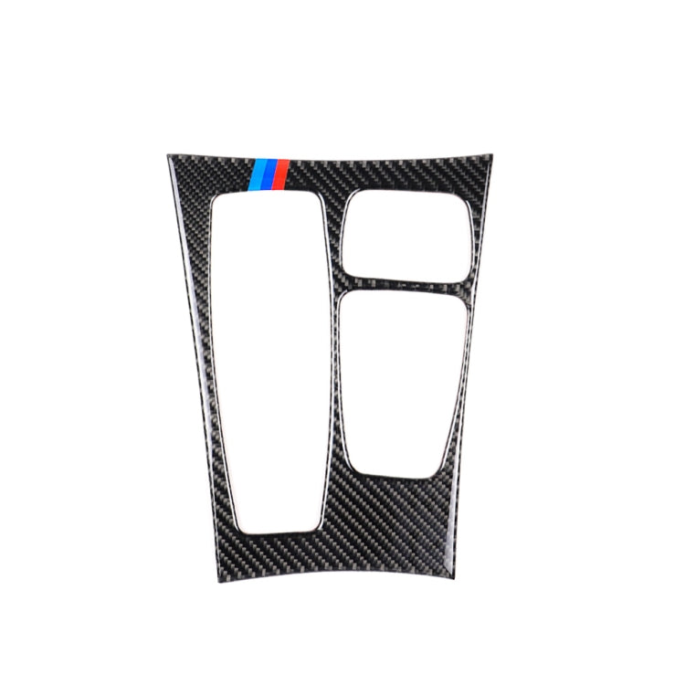 Car Carbon Fiber Tricolor Gear Panel Decorative Sticker for BMW X5 2008-2013 / X6 2009-2014, Low-level Configuration Left Drive, Gear Panel(Tricolor)