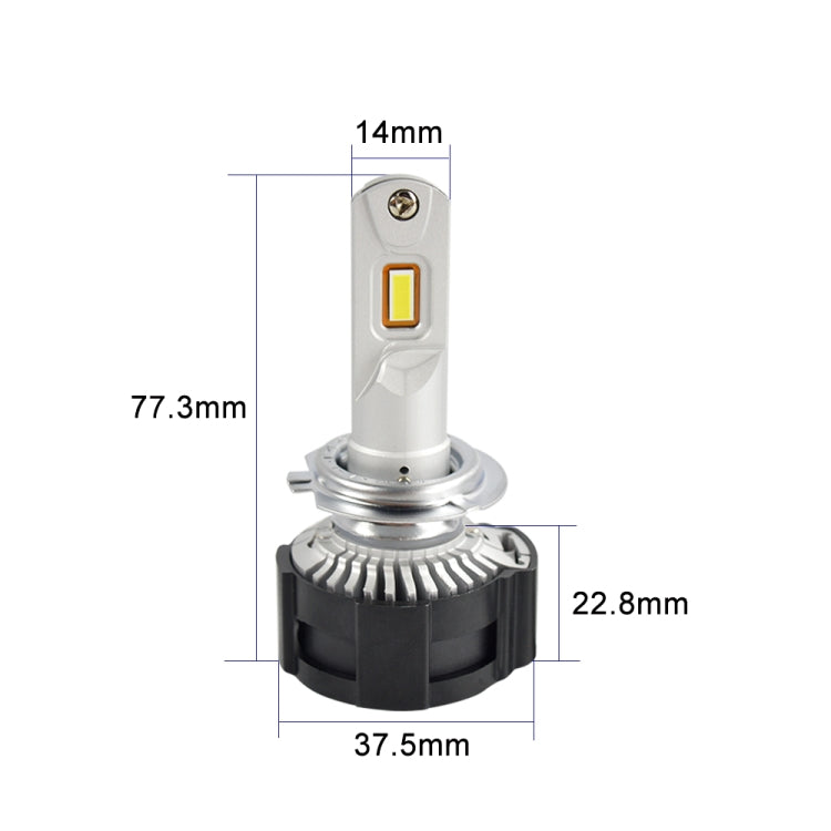 2 PCS P18 H7 DC11-30V 52W 6500K 6500LM Car LED Headlight Lamps, H7