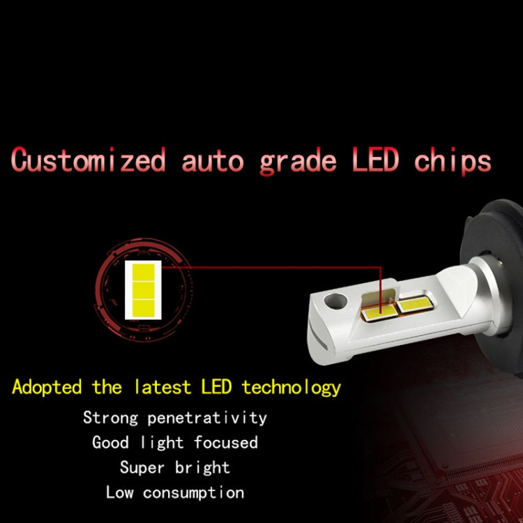 2 PCS P18 H7 DC11-30V 52W 6500K 6500LM Car LED Headlight Lamps, H7