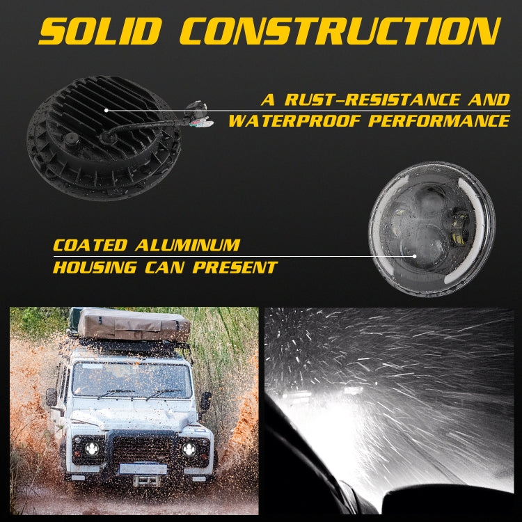 7 inch H4 / H13 DC 9V-30V 3000LM 3000K-6000K 25W Car Round Shape LED Headlight Lamps for Jeep Wrangler, with Angel Eye, For Jeep Wrangler