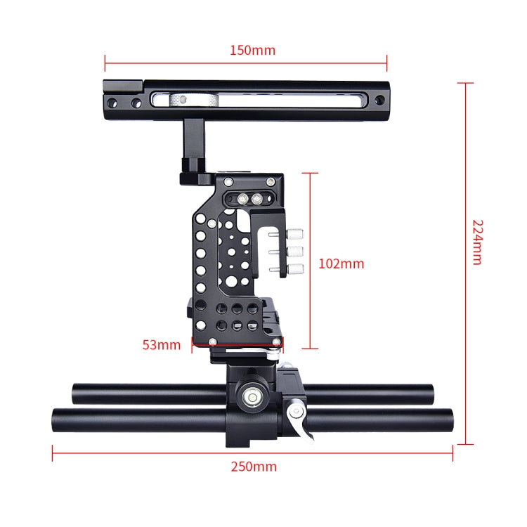 YELANGU CA7 YLG0908A-A Handle Video Camera Cage Stabilizer for  Sony A7K & A7X & A73  & A7S & A7R & A7RII & A7SII, YLG0908A-A