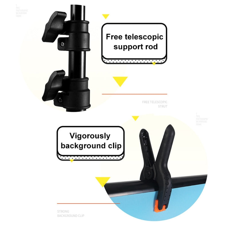 100x200cm T-Shape Photo Studio Background Support Stand Backdrop Crossbar Bracket Kit with Clips, No Backdrop, 100x200cm