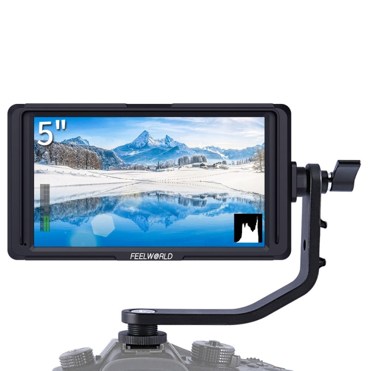 FEELWORLD F6S Full HD 1920x1080 5.0 inch IPS Screen DSLR Camera Field Monitor with Tilt Arm, Support 4K HDTV Input / Output, F6S