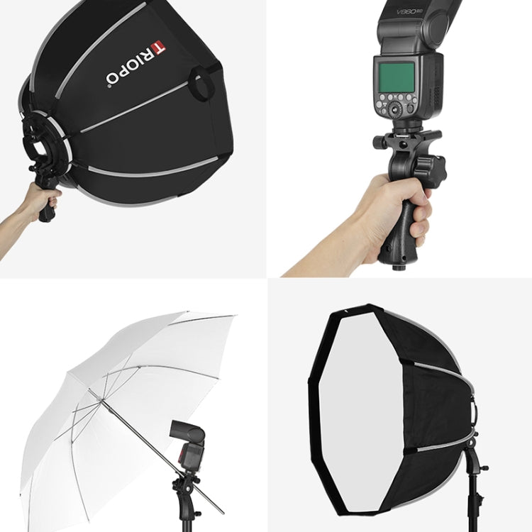 TRIOPO KS90 90cm Dome Speedlite Flash Octagon Parabolic Softbox Diffuser with Bracket Mount Handle for Speedlite, KS90