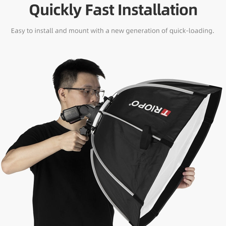 TRIOPO KS90 90cm Dome Speedlite Flash Octagon Parabolic Softbox Diffuser with Bracket Mount Handle for Speedlite, KS90