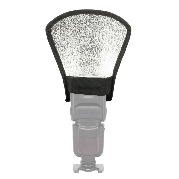 2 in 1 (Silver / White) Fan-shaped Folding Reflector Board, Size: 20.0 x 18.5 x 10.5 cm, Fan-shaped