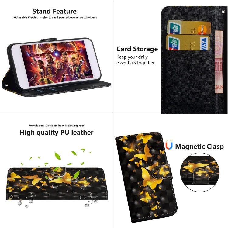 3D Painting Pattern Horizontal Flip TPU + PU Leather Case with Holder & Card Slots & Wallet, For iPhone 6 Plus / 6s Plus, For iPhone 6 / 6s, For iPhone 7 Plus, For iPhone SE 2022 / SE 2020 / 8 / 7, For iPhone 8 Plus, For iPhone XS / X, For iPhone XS Max