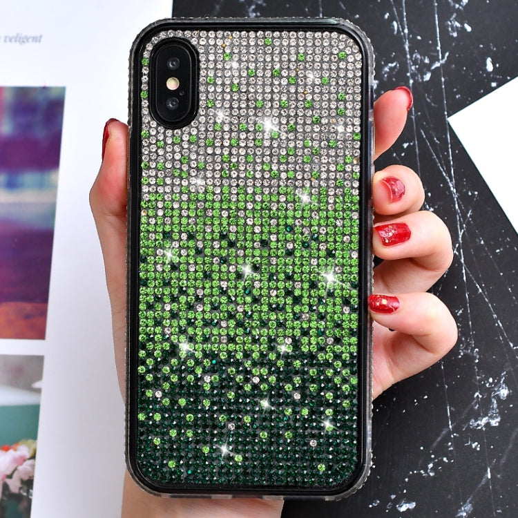 TPU + Epoxy Flash Diamond Tri-Color Gradient Phone Protective Case, for iPhone XS / X, for iPhone XS Max