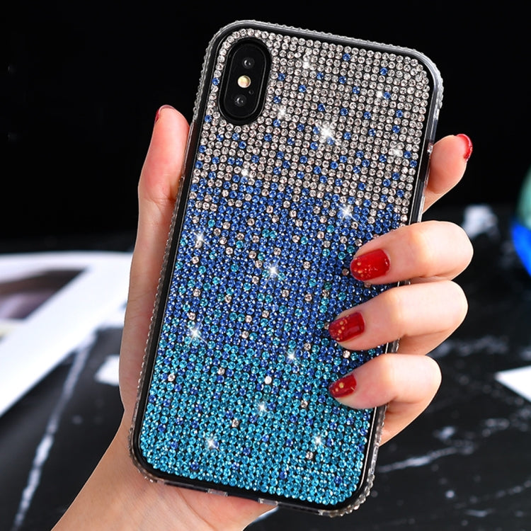 TPU + Epoxy Flash Diamond Tri-Color Gradient Phone Protective Case, for iPhone XS / X, for iPhone XS Max