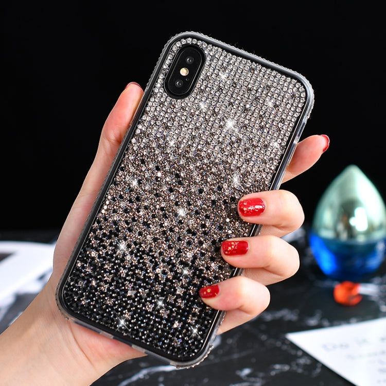 TPU + Epoxy Flash Diamond Tri-Color Gradient Phone Protective Case, for iPhone XS / X, for iPhone XS Max