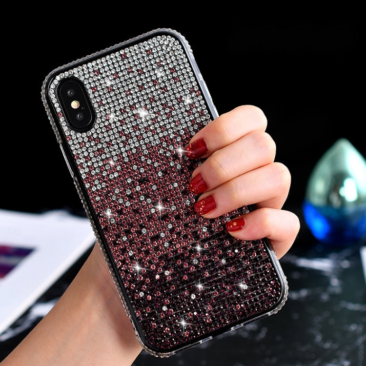 TPU + Epoxy Flash Diamond Tri-Color Gradient Phone Protective Case, for iPhone XS / X, for iPhone XS Max