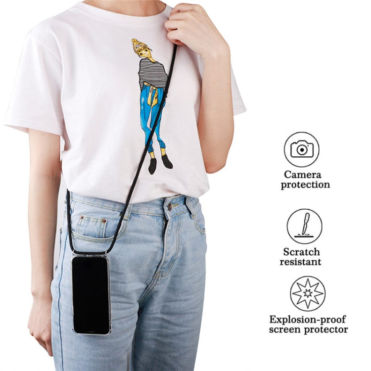 Four-Corner Anti-Fall Trasparent TPU Mobile Phone Case With Lanyard for iPhone, For iPhone 11 Pro, For iPhone 11, For iPhone 11 Pro Max