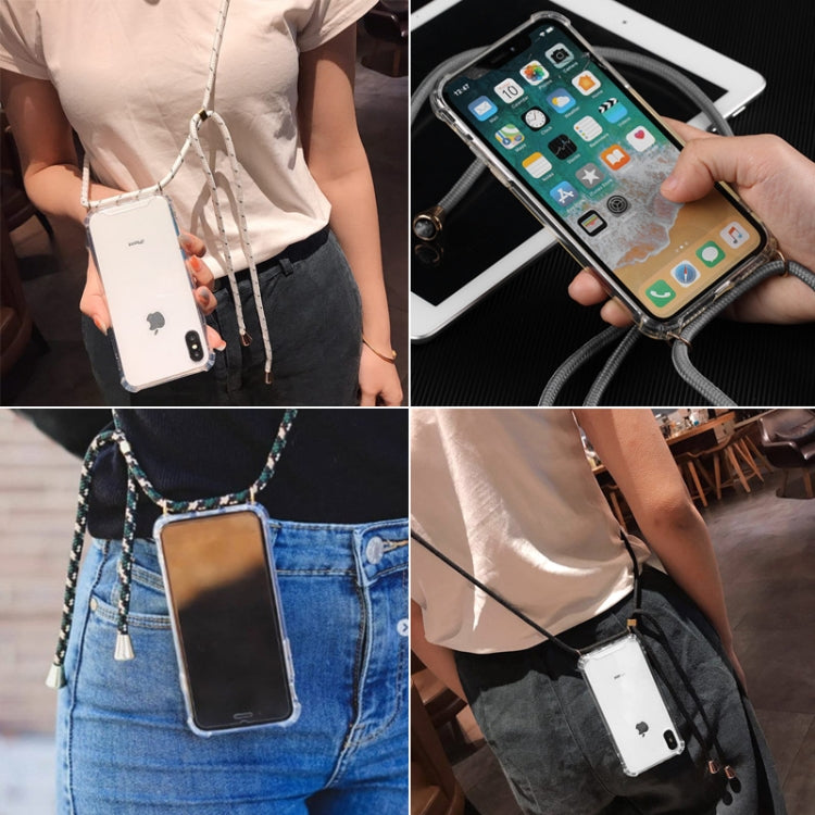 Four-Corner Anti-Fall Trasparent TPU Mobile Phone Case With Lanyard for iPhone, For iPhone 11 Pro, For iPhone 11, For iPhone 11 Pro Max