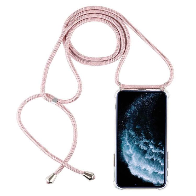 Four-Corner Anti-Fall Trasparent TPU Mobile Phone Case With Lanyard for iPhone, For iPhone 11 Pro, For iPhone 11, For iPhone 11 Pro Max