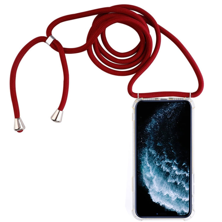Four-Corner Anti-Fall Trasparent TPU Mobile Phone Case With Lanyard for iPhone, For iPhone 11 Pro, For iPhone 11, For iPhone 11 Pro Max