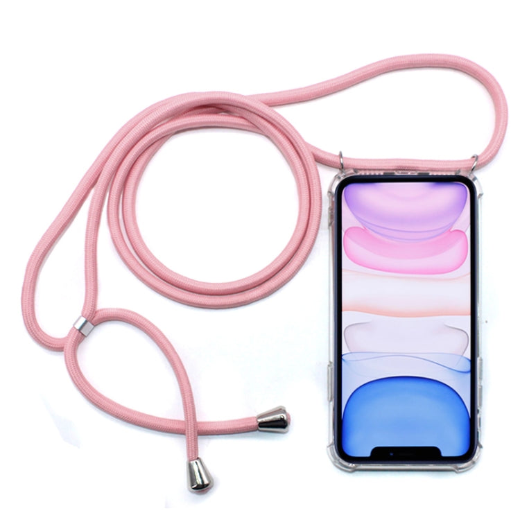 Four-Corner Anti-Fall Trasparent TPU Mobile Phone Case With Lanyard for iPhone, For iPhone 11 Pro, For iPhone 11, For iPhone 11 Pro Max