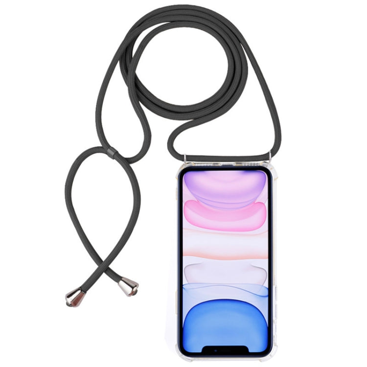 Four-Corner Anti-Fall Trasparent TPU Mobile Phone Case With Lanyard for iPhone, For iPhone 11 Pro, For iPhone 11, For iPhone 11 Pro Max