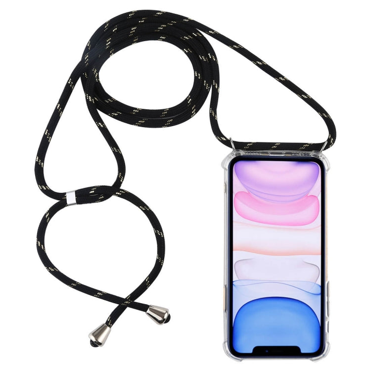 Four-Corner Anti-Fall Trasparent TPU Mobile Phone Case With Lanyard for iPhone, For iPhone 11 Pro, For iPhone 11, For iPhone 11 Pro Max
