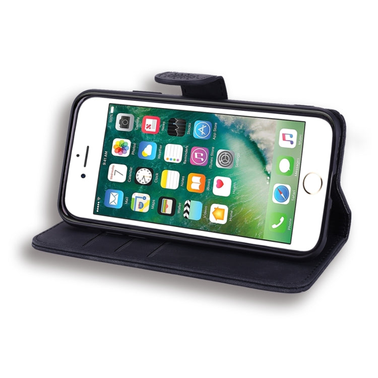 Calf Pattern Double Folding Design Embossed Leather Case with Wallet & Holder & Card Slots, For iPhone SE 2020 & 8 & 7, for iPhone XS / X, for iPhone 11 (6.1 inch), for iPhone 11 Pro (5.8 inch), for iPhone 11 Pro Max (6.5 inch)