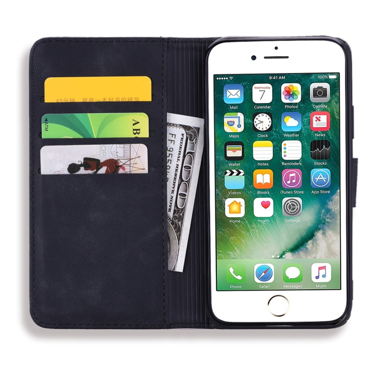 Calf Pattern Double Folding Design Embossed Leather Case with Wallet & Holder & Card Slots, For iPhone SE 2020 & 8 & 7, for iPhone XS / X, for iPhone 11 (6.1 inch), for iPhone 11 Pro (5.8 inch), for iPhone 11 Pro Max (6.5 inch)