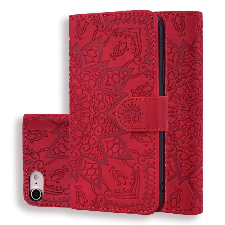 Calf Pattern Double Folding Design Embossed Leather Case with Wallet & Holder & Card Slots, For iPhone SE 2020 & 8 & 7, for iPhone XS / X, for iPhone 11 (6.1 inch), for iPhone 11 Pro (5.8 inch), for iPhone 11 Pro Max (6.5 inch)