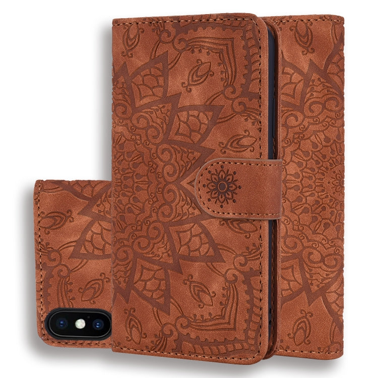 Calf Pattern Double Folding Design Embossed Leather Case with Wallet & Holder & Card Slots, For iPhone SE 2020 & 8 & 7, for iPhone XS / X, for iPhone 11 (6.1 inch), for iPhone 11 Pro (5.8 inch), for iPhone 11 Pro Max (6.5 inch)
