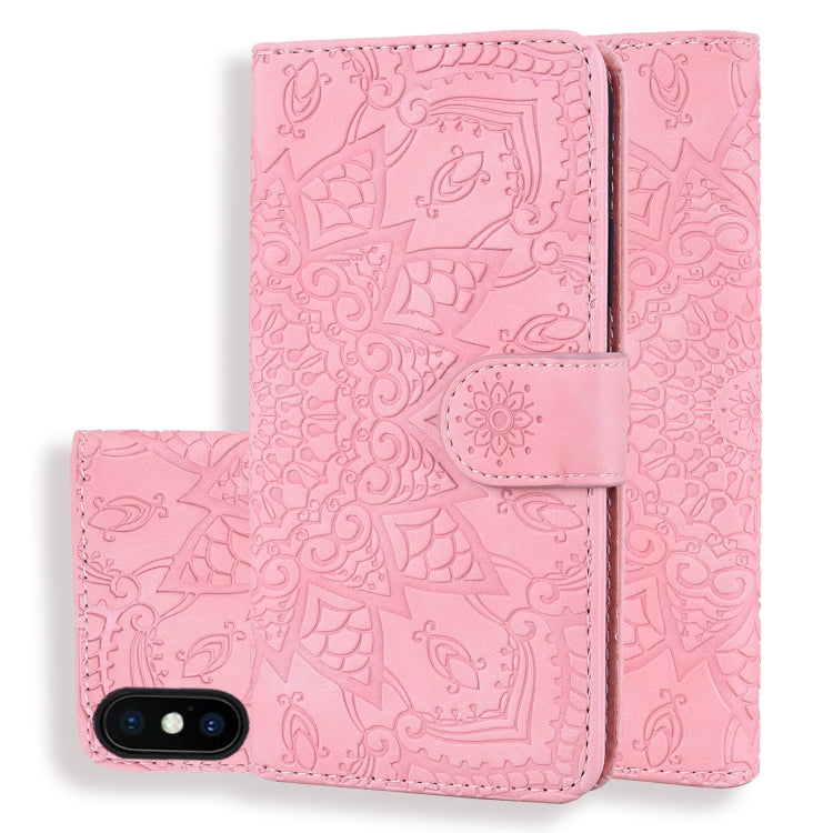 Calf Pattern Double Folding Design Embossed Leather Case with Wallet & Holder & Card Slots, For iPhone SE 2020 & 8 & 7, for iPhone XS / X, for iPhone 11 (6.1 inch), for iPhone 11 Pro (5.8 inch), for iPhone 11 Pro Max (6.5 inch)