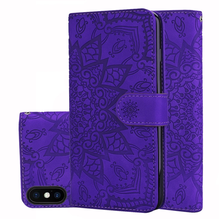 Calf Pattern Double Folding Design Embossed Leather Case with Wallet & Holder & Card Slots, For iPhone SE 2020 & 8 & 7, for iPhone XS / X, for iPhone 11 (6.1 inch), for iPhone 11 Pro (5.8 inch), for iPhone 11 Pro Max (6.5 inch)