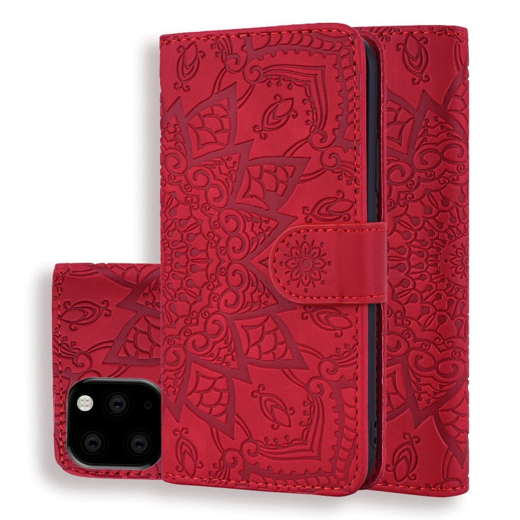 Calf Pattern Double Folding Design Embossed Leather Case with Wallet & Holder & Card Slots, For iPhone SE 2020 & 8 & 7, for iPhone XS / X, for iPhone 11 (6.1 inch), for iPhone 11 Pro (5.8 inch), for iPhone 11 Pro Max (6.5 inch)