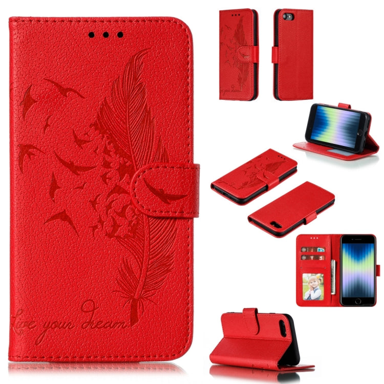 Feather Pattern Litchi Texture Horizontal Flip Leather Case with Wallet & Holder & Card Slots, For iPhone SE 2022 / SE 2020 / 8 / 7, For iPhone 7 Plus / 8 Plus, For iPhone 11 Pro, For iPhone 11, For iPhone 11 Pro Max, For iPhone XS /X, For iPhone XR���...