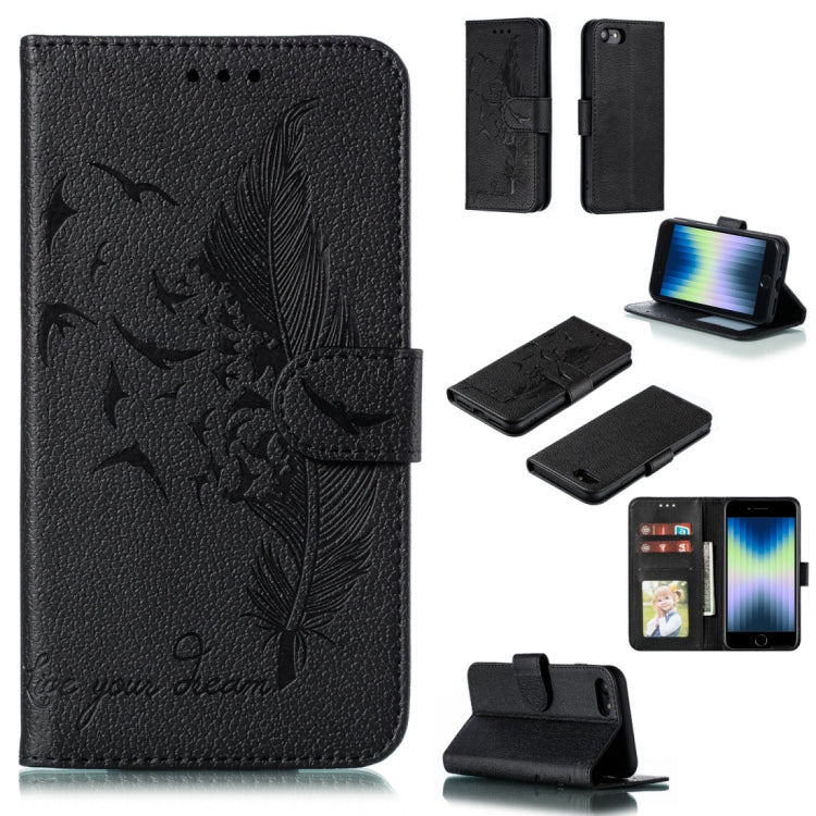 Feather Pattern Litchi Texture Horizontal Flip Leather Case with Wallet & Holder & Card Slots, For iPhone SE 2022 / SE 2020 / 8 / 7, For iPhone 7 Plus / 8 Plus, For iPhone 11 Pro, For iPhone 11, For iPhone 11 Pro Max, For iPhone XS /X, For iPhone XR���...