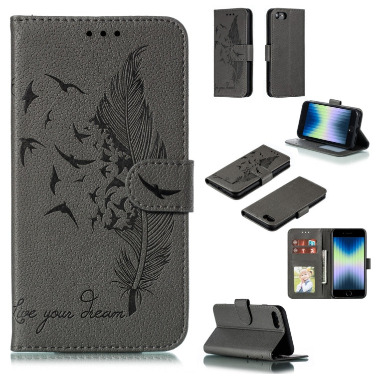 Feather Pattern Litchi Texture Horizontal Flip Leather Case with Wallet & Holder & Card Slots, For iPhone SE 2022 / SE 2020 / 8 / 7, For iPhone 7 Plus / 8 Plus, For iPhone 11 Pro, For iPhone 11, For iPhone 11 Pro Max, For iPhone XS /X, For iPhone XR���...