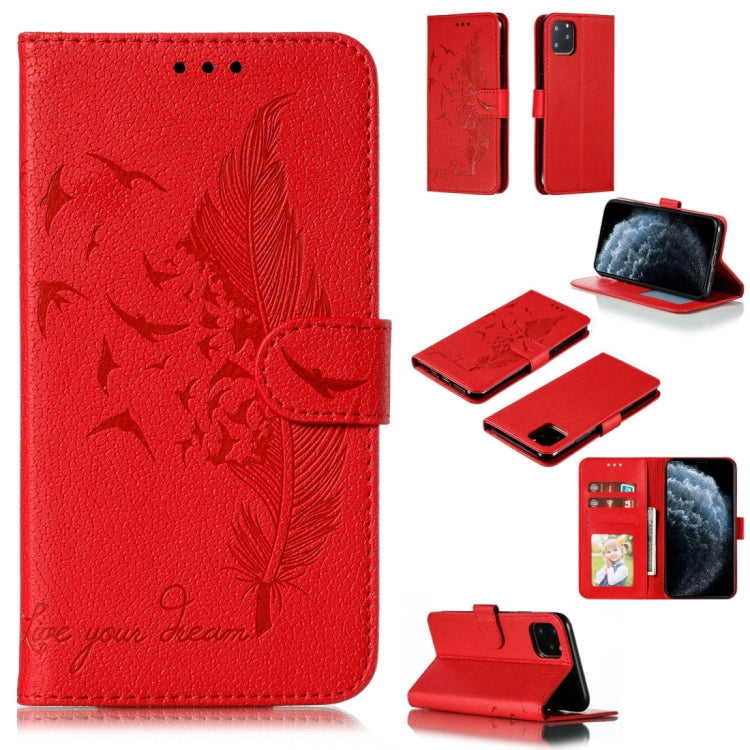 Feather Pattern Litchi Texture Horizontal Flip Leather Case with Wallet & Holder & Card Slots, For iPhone SE 2022 / SE 2020 / 8 / 7, For iPhone 7 Plus / 8 Plus, For iPhone 11 Pro, For iPhone 11, For iPhone 11 Pro Max, For iPhone XS /X, For iPhone XR���...