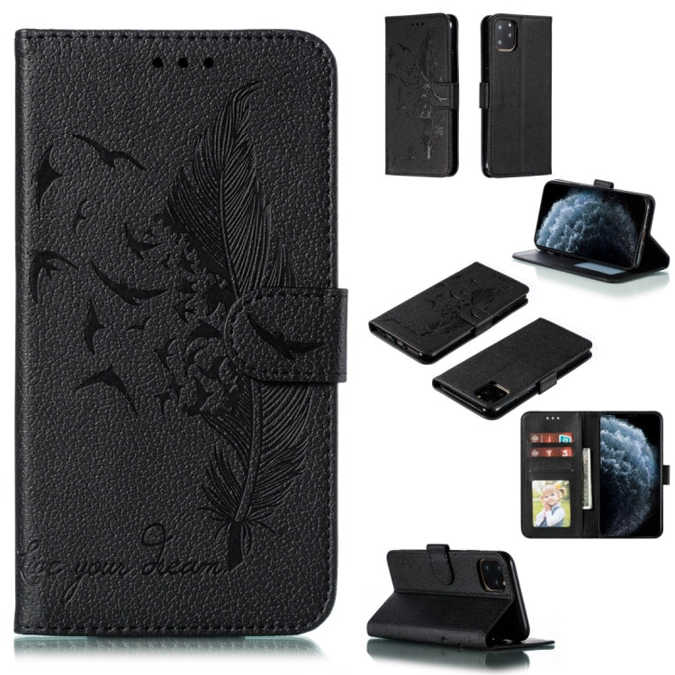 Feather Pattern Litchi Texture Horizontal Flip Leather Case with Wallet & Holder & Card Slots, For iPhone SE 2022 / SE 2020 / 8 / 7, For iPhone 7 Plus / 8 Plus, For iPhone 11 Pro, For iPhone 11, For iPhone 11 Pro Max, For iPhone XS /X, For iPhone XR���...
