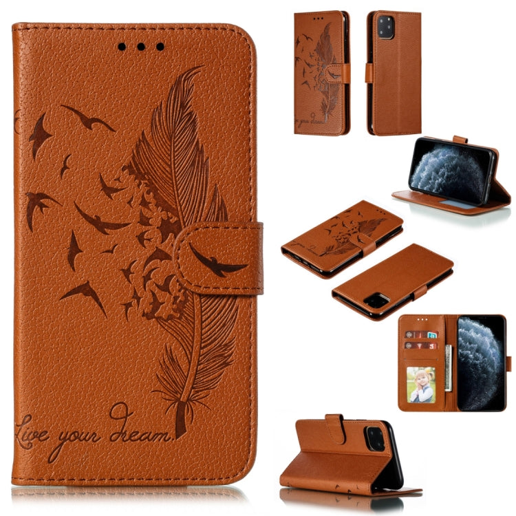 Feather Pattern Litchi Texture Horizontal Flip Leather Case with Wallet & Holder & Card Slots, For iPhone SE 2022 / SE 2020 / 8 / 7, For iPhone 7 Plus / 8 Plus, For iPhone 11 Pro, For iPhone 11, For iPhone 11 Pro Max, For iPhone XS /X, For iPhone XR���...