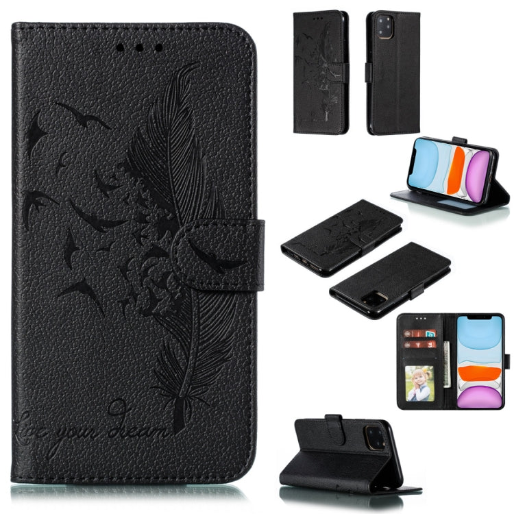 Feather Pattern Litchi Texture Horizontal Flip Leather Case with Wallet & Holder & Card Slots, For iPhone SE 2022 / SE 2020 / 8 / 7, For iPhone 7 Plus / 8 Plus, For iPhone 11 Pro, For iPhone 11, For iPhone 11 Pro Max, For iPhone XS /X, For iPhone XR���...