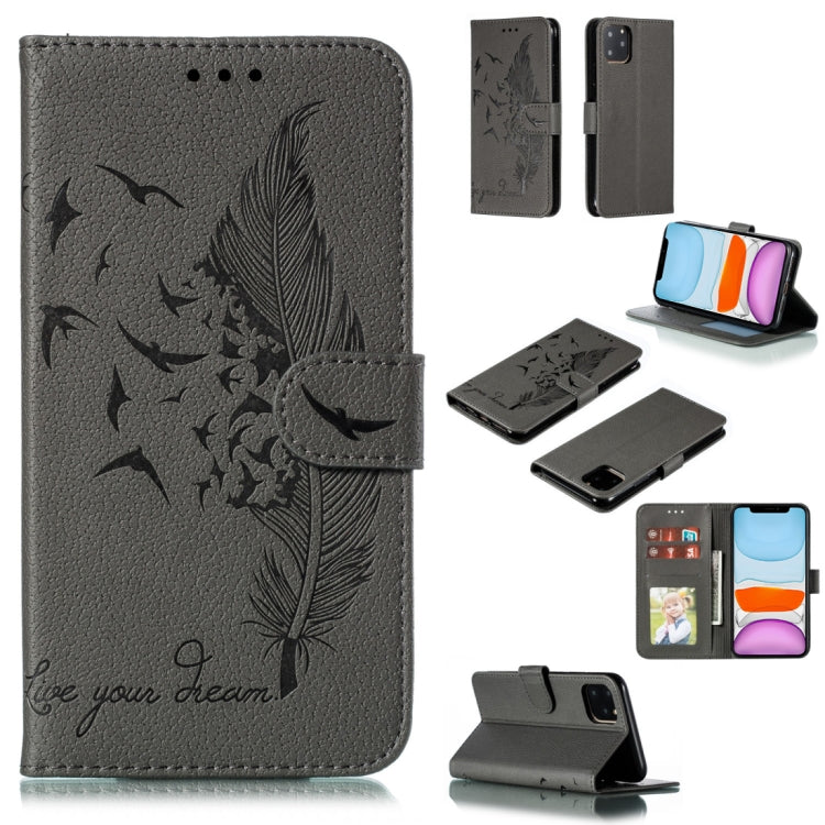 Feather Pattern Litchi Texture Horizontal Flip Leather Case with Wallet & Holder & Card Slots, For iPhone SE 2022 / SE 2020 / 8 / 7, For iPhone 7 Plus / 8 Plus, For iPhone 11 Pro, For iPhone 11, For iPhone 11 Pro Max, For iPhone XS /X, For iPhone XR���...
