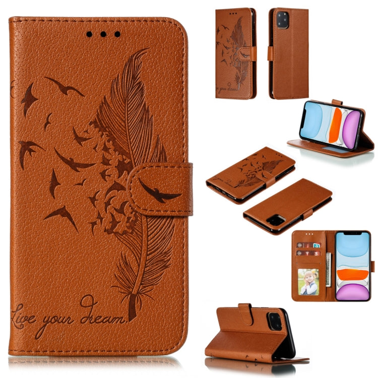 Feather Pattern Litchi Texture Horizontal Flip Leather Case with Wallet & Holder & Card Slots, For iPhone SE 2022 / SE 2020 / 8 / 7, For iPhone 7 Plus / 8 Plus, For iPhone 11 Pro, For iPhone 11, For iPhone 11 Pro Max, For iPhone XS /X, For iPhone XR���...
