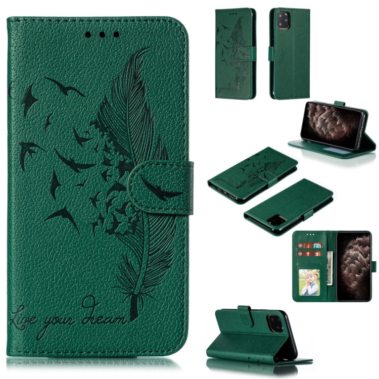 Feather Pattern Litchi Texture Horizontal Flip Leather Case with Wallet & Holder & Card Slots, For iPhone SE 2022 / SE 2020 / 8 / 7, For iPhone 7 Plus / 8 Plus, For iPhone 11 Pro, For iPhone 11, For iPhone 11 Pro Max, For iPhone XS /X, For iPhone XR���...