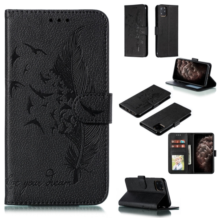 Feather Pattern Litchi Texture Horizontal Flip Leather Case with Wallet & Holder & Card Slots, For iPhone SE 2022 / SE 2020 / 8 / 7, For iPhone 7 Plus / 8 Plus, For iPhone 11 Pro, For iPhone 11, For iPhone 11 Pro Max, For iPhone XS /X, For iPhone XR���...