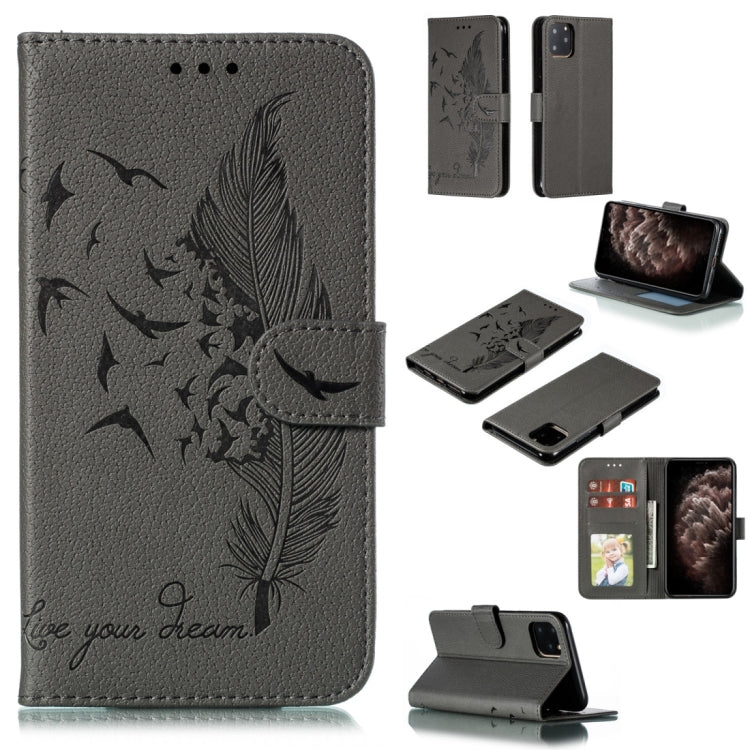 Feather Pattern Litchi Texture Horizontal Flip Leather Case with Wallet & Holder & Card Slots, For iPhone SE 2022 / SE 2020 / 8 / 7, For iPhone 7 Plus / 8 Plus, For iPhone 11 Pro, For iPhone 11, For iPhone 11 Pro Max, For iPhone XS /X, For iPhone XR���...