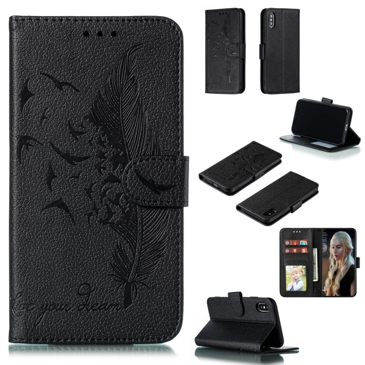 Feather Pattern Litchi Texture Horizontal Flip Leather Case with Wallet & Holder & Card Slots, For iPhone SE 2022 / SE 2020 / 8 / 7, For iPhone 7 Plus / 8 Plus, For iPhone 11 Pro, For iPhone 11, For iPhone 11 Pro Max, For iPhone XS /X, For iPhone XR���...